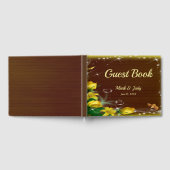 暗素朴色木黄フローラバタフライ結婚ズ ゲストブック (全面)