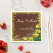 暗素朴色木黄フローラバタフライ結婚ズ スタンダードランチョンナプキン (インサイチュ)