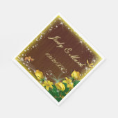 暗素朴色木黄フローラバタフライ結婚ズ スタンダードランチョンナプキン (角)