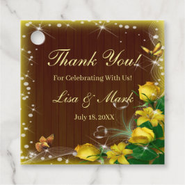 暗素朴色木黄フローラバタフライ結婚ズ フェイバータグ