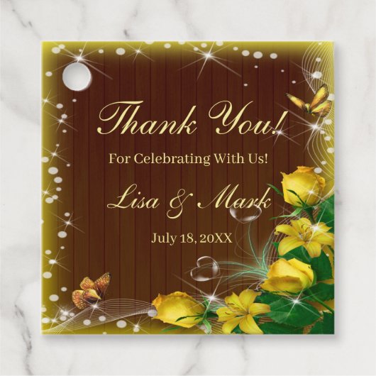 暗素朴色木黄フローラバタフライ結婚ズ フェイバータグ (正面)