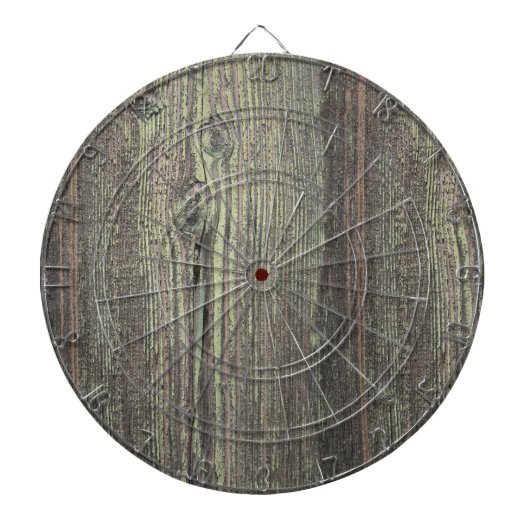 暗素朴色風化木材の背景 ダーツボード (正面)