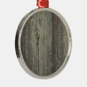 暗素朴色風化木材の背景 メタルオーナメント (右)