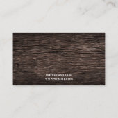 暗素朴茶色の木の馬の写真エクエストリアン 名刺 (裏面)