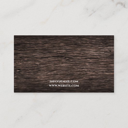 暗素朴茶色の木の馬の写真エクエストリアン 名刺 (裏面)