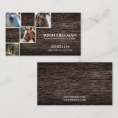 暗素朴茶色の木の馬の写真エクエストリアン 名刺 (正面/裏面)
