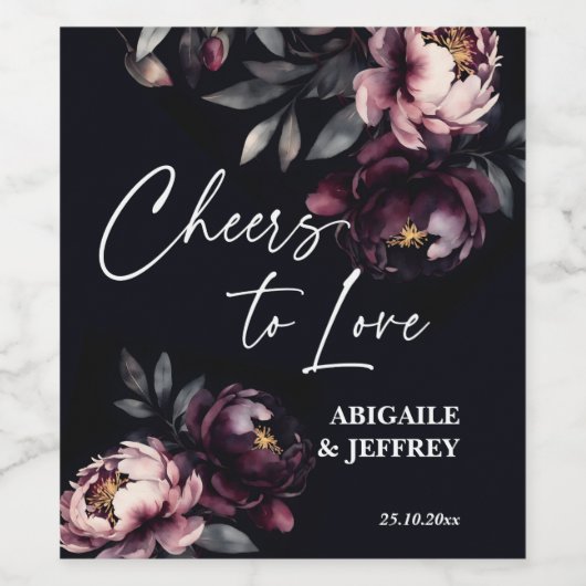 暗結婚い気分屋パーソナライズされた ワインラベル (シングルラベル)