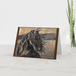 暗絵画い風の強い馬のアクリル カード