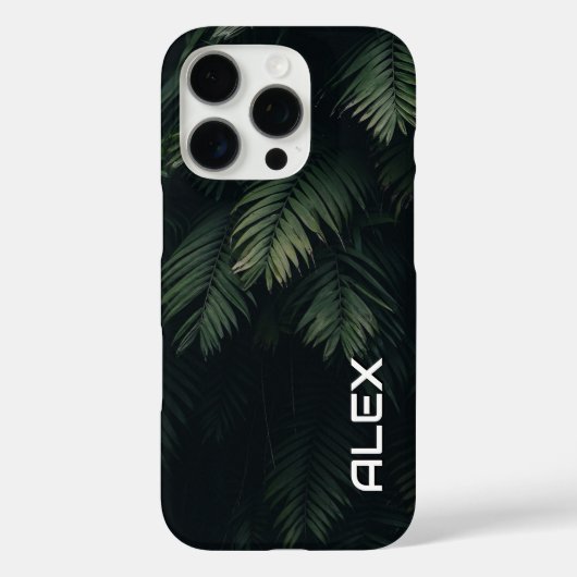 暗緑色のシダの葉の影 – 植物学 Case-Mate iPhoneケース (裏面)