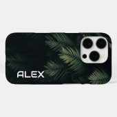暗緑色のシダの葉の影 – 植物学 Case-Mate iPhoneケース (裏面 (横))