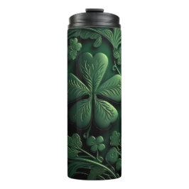 暗緑色の複雑なアイルランドのケルト系シャムロック タンブラー