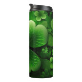 暗緑色の複雑なアイルランドのケルト系シャムロック タンブラー (回転右)