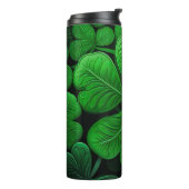 暗緑色の複雑なアイルランドのケルト系シャムロック タンブラー (回転左)