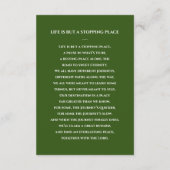 暗緑色の追悼式祈りの言葉カード(写真付) エンクロージャーカード (裏面)