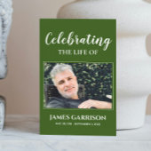 暗緑色の追悼式祈りの言葉カード(写真付) エンクロージャーカード