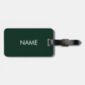 暗緑色エレガント名前をカスタムする文字モノグラム ラゲッジタグ (裏面横)