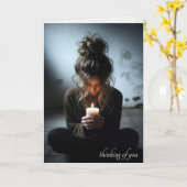 暗考えい部屋にいる君の娘 カード (黄色い花)