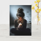 暗考えい部屋にいる君の娘 カード (黄色い花)