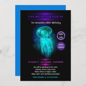 暗航海のいネオンパーティーの夏の輝き 招待状 (正面/裏面)