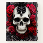 暗色とゴシックのスカルとバラの壁画 ノートブック (裏面)