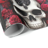 暗色とゴシックのスカルとバラの壁画 ラッピングペーパー (ロールコーナー)