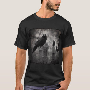 暗色のゴシックカラス Tシャツ