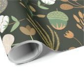 暗色のニンジンとナッツ柄 ラッピングペーパー (ロールコーナー)