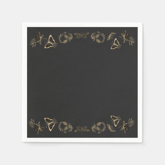 暗色ビクトリアンハローウィンパーティ スタンダードカクテルナプキン (正面)