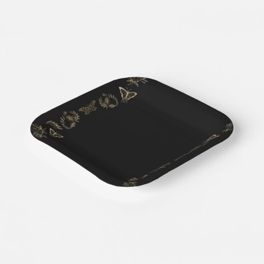 暗色ビクトリアンハローウィンパーティ ペーパープレート (傾斜あり)