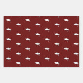 暗色卒業赤と白おめでとう ラッピングペーパーシート (正面2)