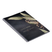 暗色植物性の緑のヴィンテージ素朴結婚性 ノートブック (右側)