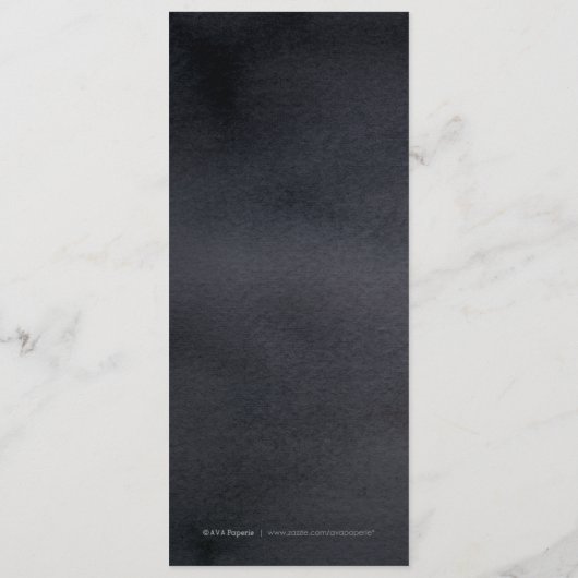 暗色植物性の緑のヴィンテージ素朴結婚性 メニュー (裏面)