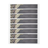 暗色植物性の緑のヴィンテージ素朴結婚性 ラップアラウンドラベル (シート)