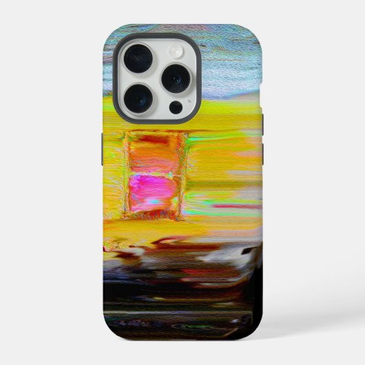 暗芸術的冬の夜のハッ絵画ト iPhoneケース (裏面)