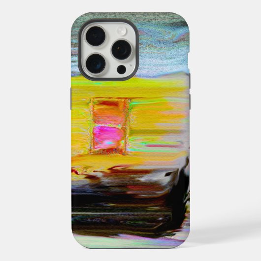 暗芸術的冬の夜のハッ絵画ト iPhoneケース (裏面)
