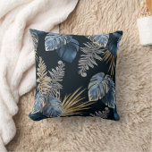 暗葉色向植物装飾用クッション クッション (ブランケット)
