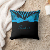 暗藍色のシマウマによって印刷される弓菓子16の装飾用クッション クッション (ブランケット)