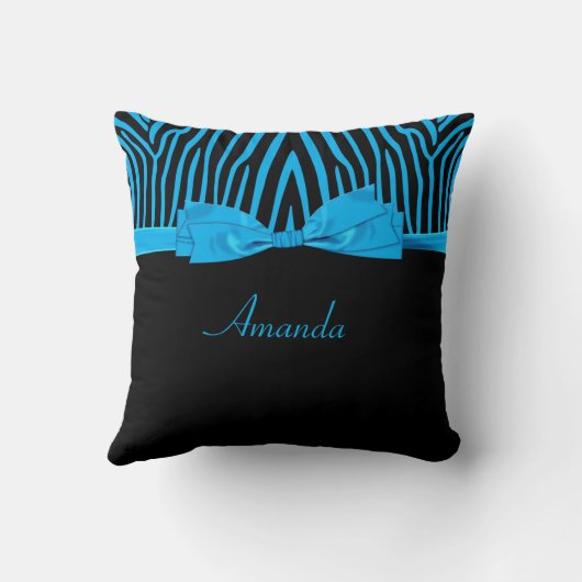 暗藍色のシマウマによって印刷される弓菓子16の装飾用クッション クッション (裏面)