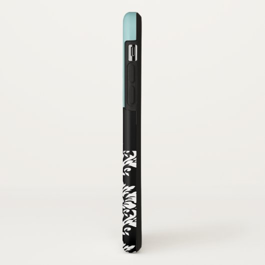 暗藍色のダマスク織手の教養があるモノグラムの名前 Case-Mate iPhoneケース (裏面/左)