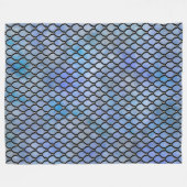 暗藍色のドラゴンのスケール毛布 フリースブランケット (正面(横))