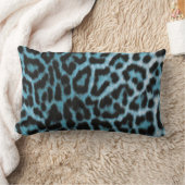 暗藍色のヒョウのアニマルプリント ランバークッション (ブランケット)
