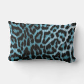 暗藍色のヒョウのアニマルプリント ランバークッション (裏面)