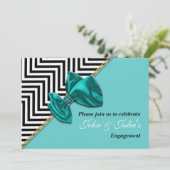 暗藍色の婚約記念日のカスタム 招待状 (スタンド正面)