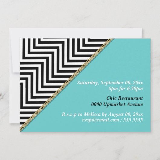 暗藍色の婚約記念日のカスタム 招待状 (裏面)