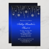 暗藍色の雪片の菓子16冬の不思議の国 招待状 (正面/裏面)