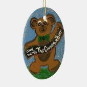 暗褐色のアメリカクロクマはここにいます セラミックオーナメント (右)