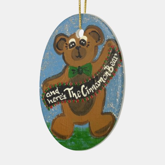 暗褐色のアメリカクロクマはここにいます セラミックオーナメント (左)