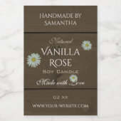 暗褐色のモダン木目の製品ラベルデイジー フードラベル (シングルラベル)