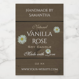 暗褐色のモダン木目の製品ラベルデイジー フードラベル