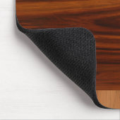 暗褐色の木の質感モノグラム マウスパッド (コーナー)